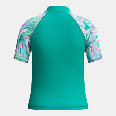 سبيدو تيشيرت السباحة برينتد راشجارد للأطفال أخضر