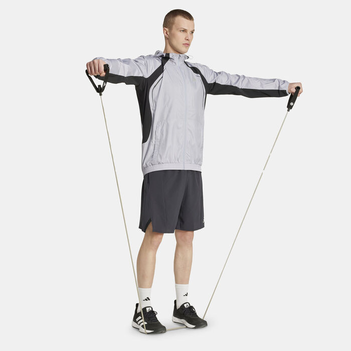 اديداس سترة وايند بريكر تيك أبيرل للرجال رمادي image number 2