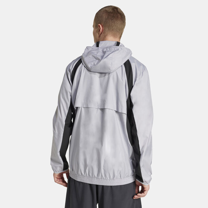 اديداس سترة وايند بريكر تيك أبيرل للرجال رمادي image number 1