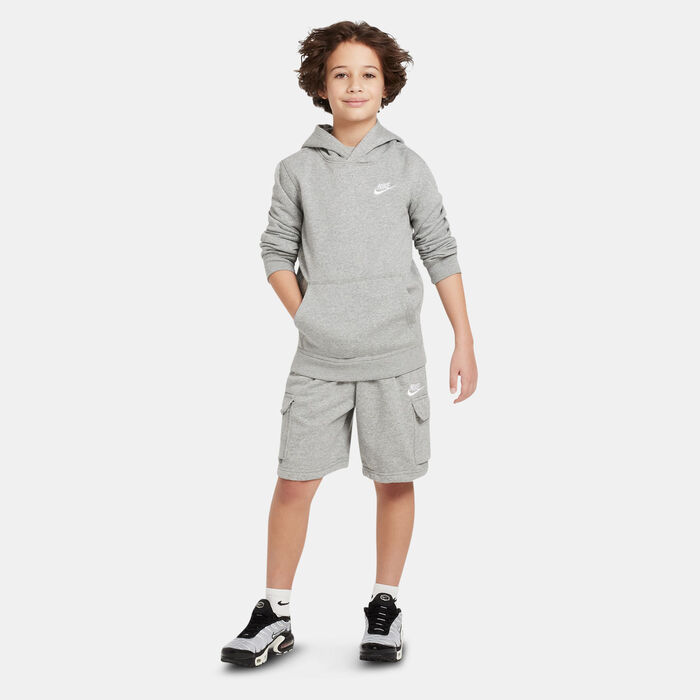 نايكي شورت سبورتسوير كلوب فرنش تيري كارجو للأطفال رمادي image number 2