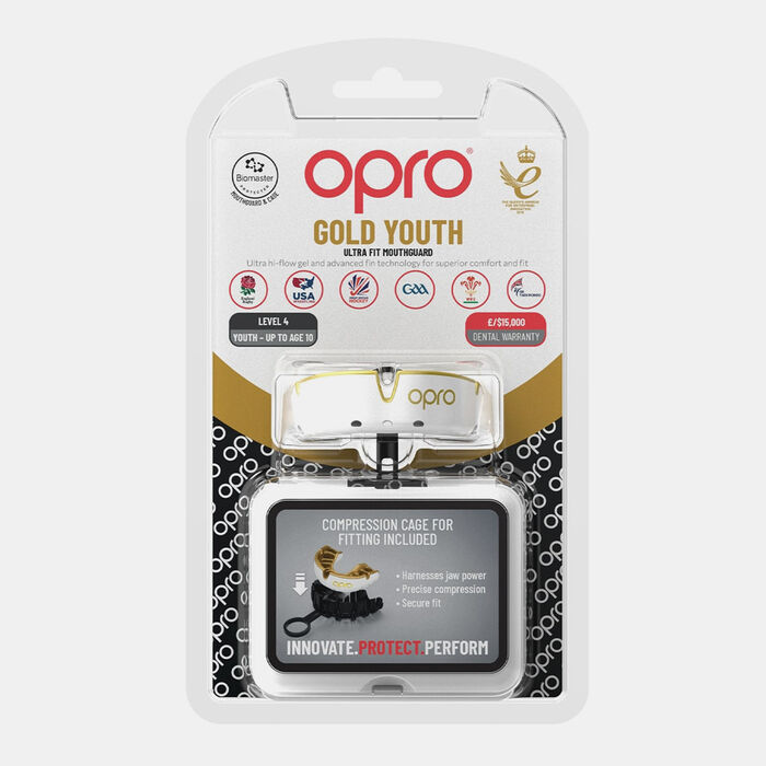 OPRO واقي الفم سيلف-فت جولد-ليفل MMA للأطفال أبيض image number 1