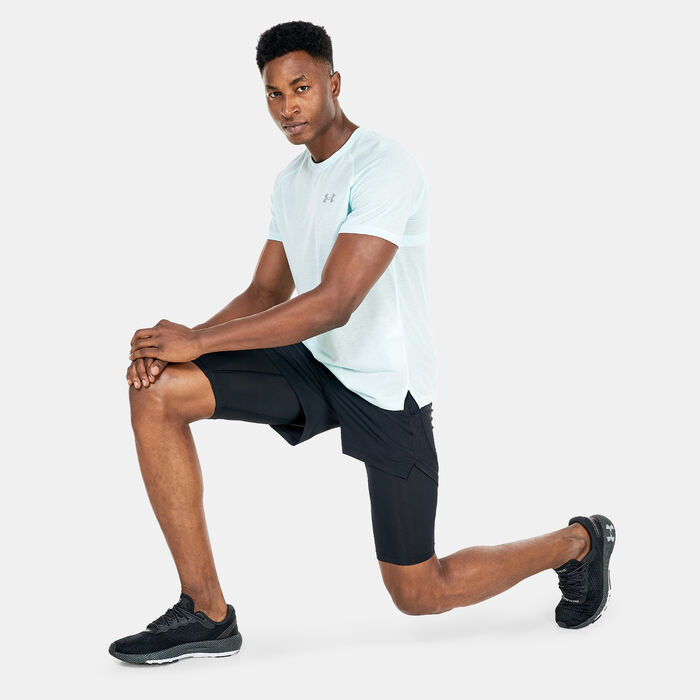 اندر ارمر شورت UA لاونش 5-إنش 2-في-1 للرجال أسود image number 2