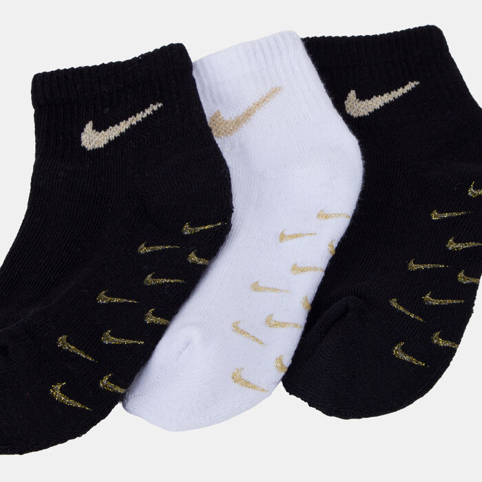 نايكي جوارب جريبر بطول الكاحل للأطفال (3 أزواج) أسود image number 3