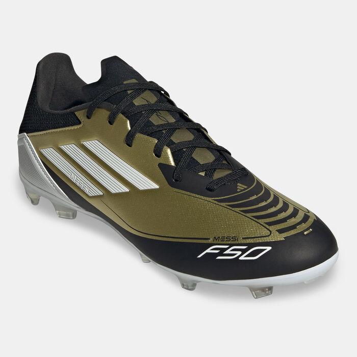 اديداس حذاء كرة القدم F50 ليج ميسي لملاعب العشب الطبيعي/للملاعب المتعددة للرجال أبيض image number 1