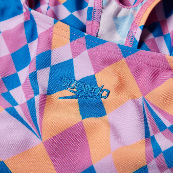 سبيدو بدلة السباحة برينتد ميداليست للاطفال وردي image number 2