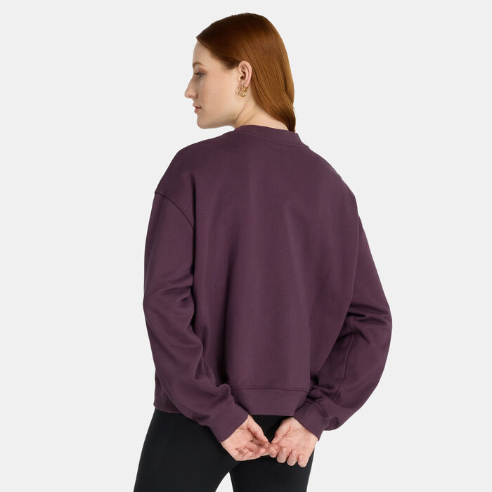 نيو بالانس سويتشيرت لوجو فرنش تيري للنساء بنفسجي image number 2