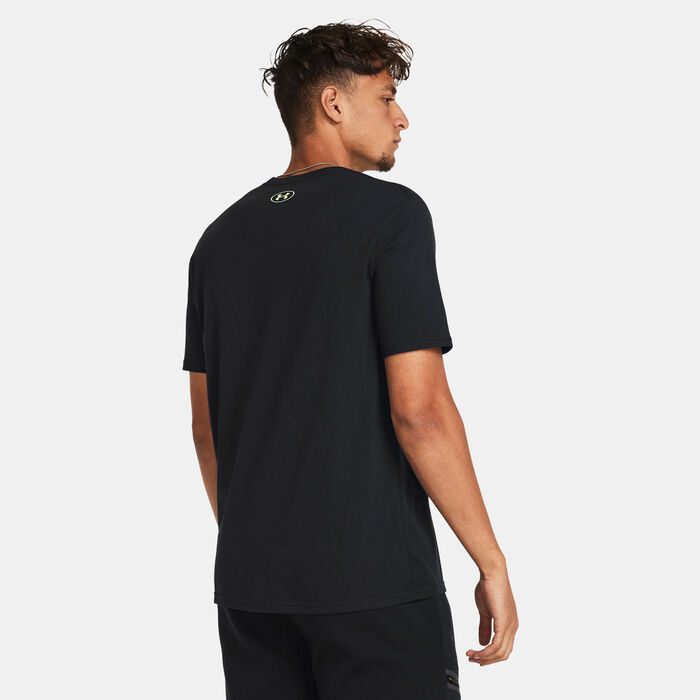 اندر ارمر تيشيرت بوكسد سبورتستايل للرجال أسود image number 1