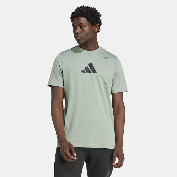 اديداس تيشيرت التمرين أول-جيم كاتيجوري برسومات للرجال أخضر image number 0