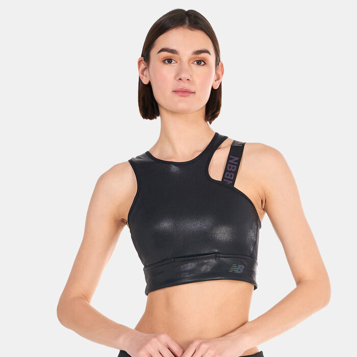 نيو بالانس صدرية رياضية كيو سبيد شيب شيلد كروب للنساء أسود image number 0