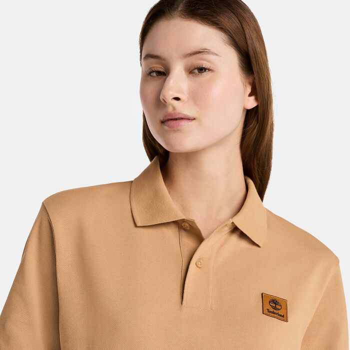 تمبرلاند هودي بولو بشعار منسوج للرجال أصفر image number 3