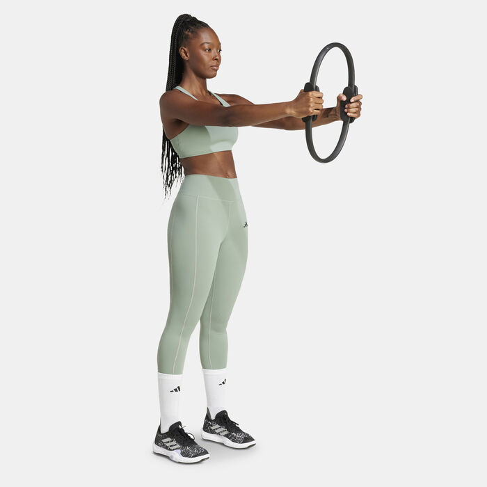 اديداس صدرية تدريب رياضية باور امباكت ريب بدعم متوسط للنساء أخضر image number 2