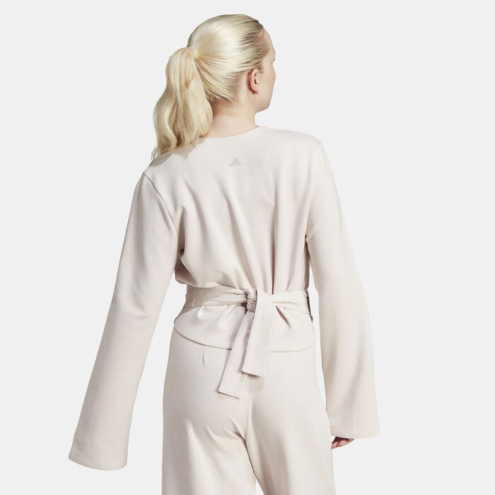 اديداس تيشيرت تمارين الاليوغا كوفر-اب للنساء بيج image number 1