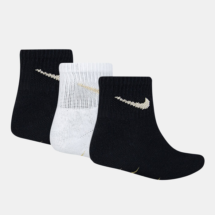 نايكي جوارب جريبر بطول الكاحل للأطفال (3 أزواج) أسود image number 1