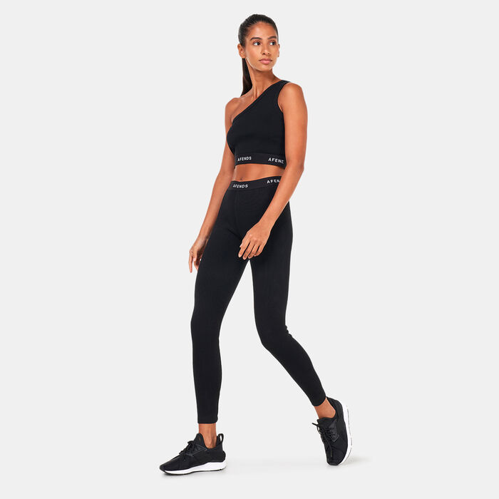 افيندس تيشيرت بالا ريسيكلد ريبد ون شولدر للنساء أسود image number 2