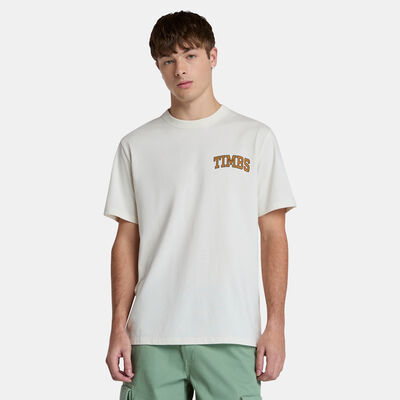 تمبرلاند تيشيرت TIMBS جرافيك للرجال أبيض