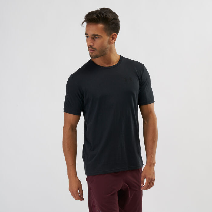 اندر ارمر تيشيرت سبورتس ستايل ليفت تشيست أسود image number 0