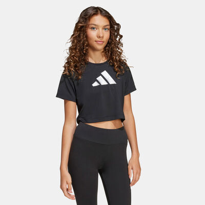 اديداس تيشيرت التمرين ترين إسينشالز جلام برينت للأطفال أسود