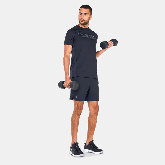 اندر ارمر شورت التمرين فانيش للرجال أسود image number 2