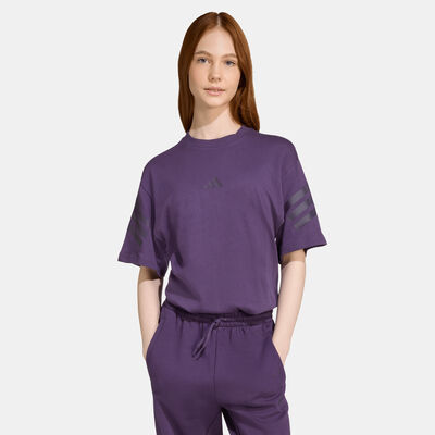 اديداس تيشيرت فيوتشر آيكونز 3-سترايبس للأطفال بنفسجي