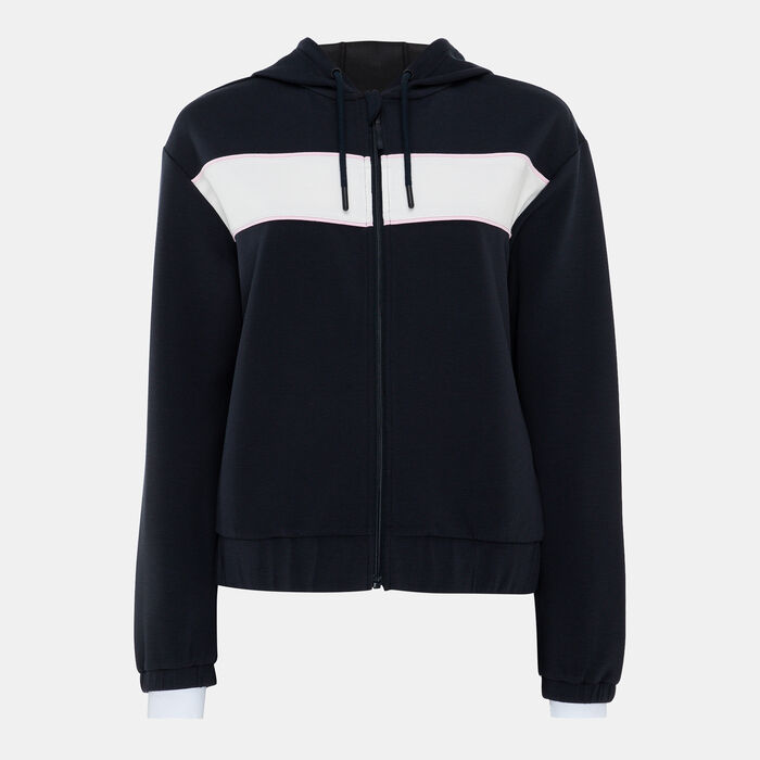 سن اند ساند سبورتس هودي بسحاب كامل للنساء أسود image number 0