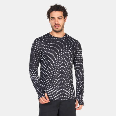 اديداس تيشيرت براند لاف جرافيك بأكمام طويلة للرجال أسود