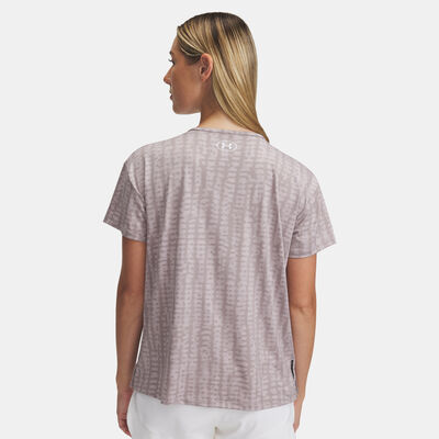 اندر ارمر تيشيرت فانيش إنرجي 2.0 برينتد للنساء رمادي