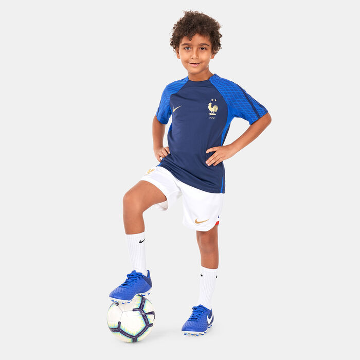 نايكي شورت كرة القدم فرنسا دراي-فت ستديوم الاساسي للاطفال الكبار - 2022/23 أبيض image number 2
