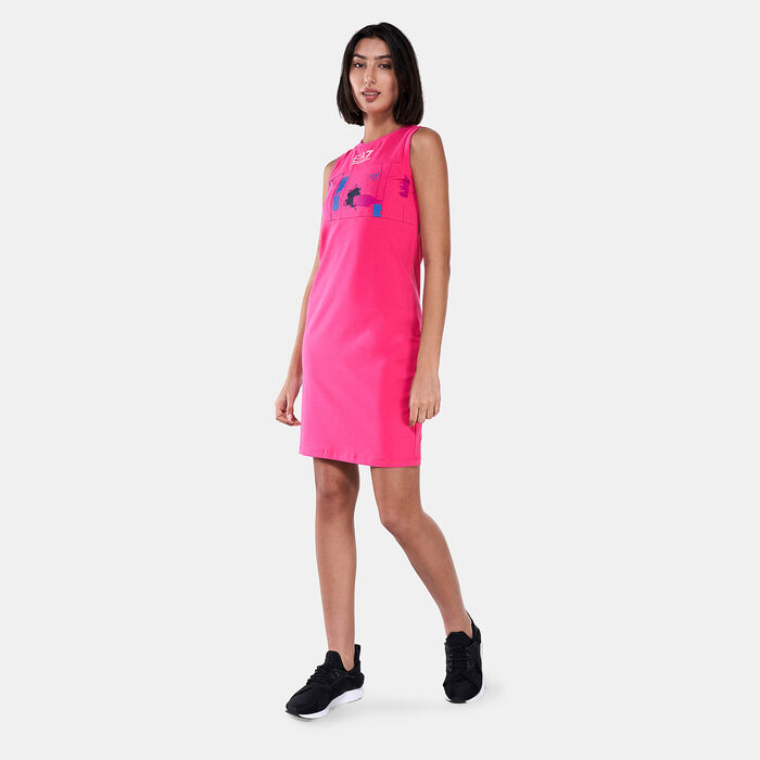 اي ايه 7 امبوريو ارماني فستان ترين جرافيك سيريس للنساء أحمر image number 0