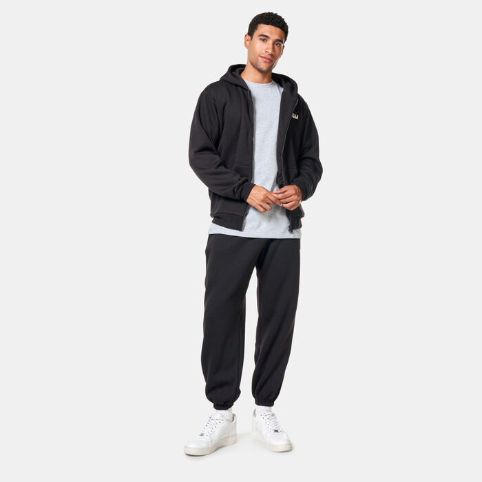 ذا چيفينج موڤمنت هودي لاونج بسحاب كامل للرجال أسود image number 2