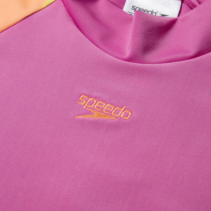 سبيدو تيشيرت السباحة راشجارد برينتد صن للاطفال وردي image number 2