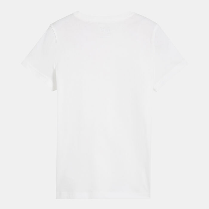 بوما تيشيرت اسنشال+ سكريبت ميتاليك جرافيك للاطفال أبيض image number 1