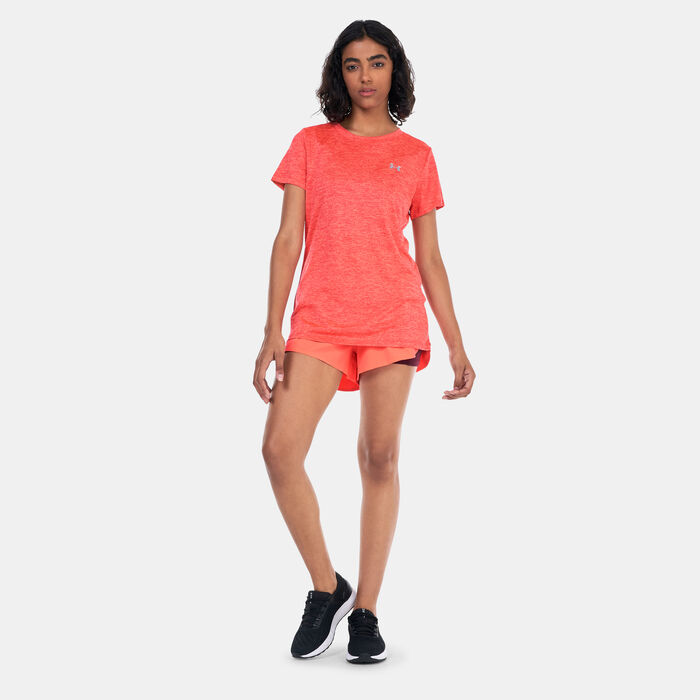 اندر ارمر شورت التمرين فليكس وفن 2 في واحد للنساء برتقالي image number 2