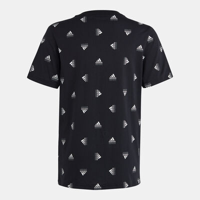 اديداس تيشيرت براند لوف اولوفر برينت للاطفال أسود