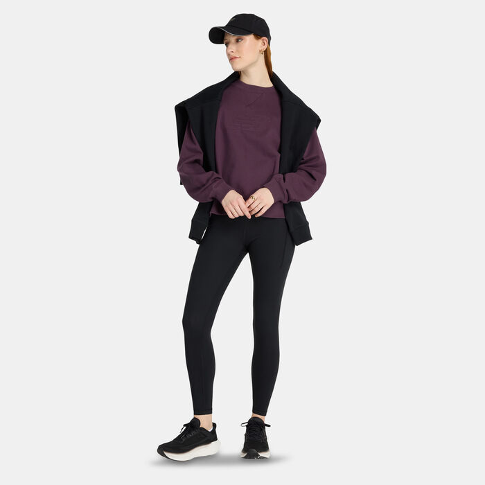 نيو بالانس سويتشيرت لوجو فرنش تيري للنساء بنفسجي image number 4