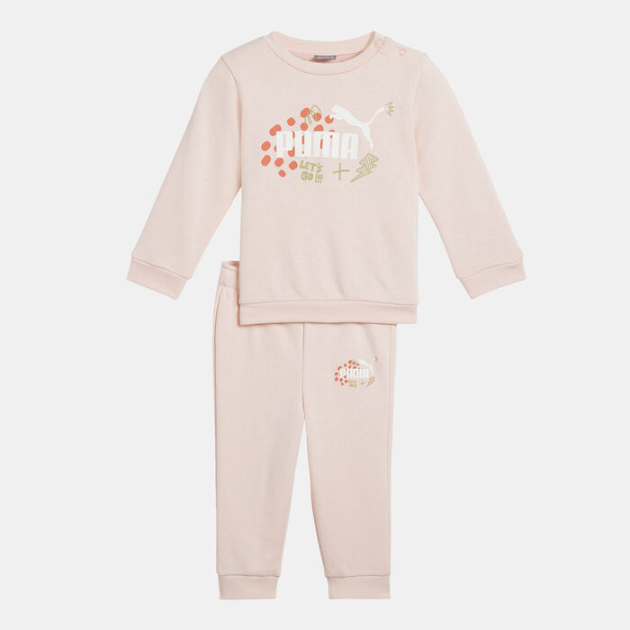 بوما طقم سويتشيرت وبنطال اسنشال+ للاطفال وردي image number 0