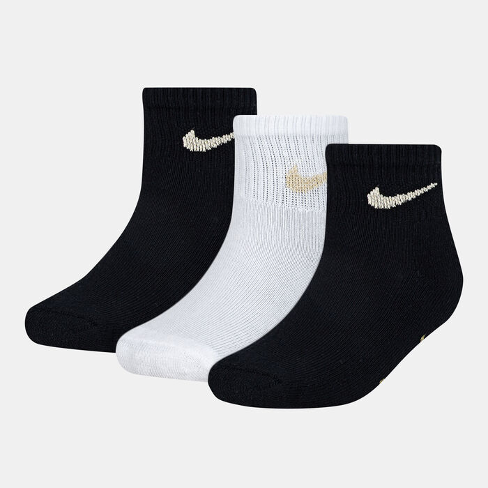 نايكي جوارب جريبر بطول الكاحل للأطفال (3 أزواج) أسود image number 0