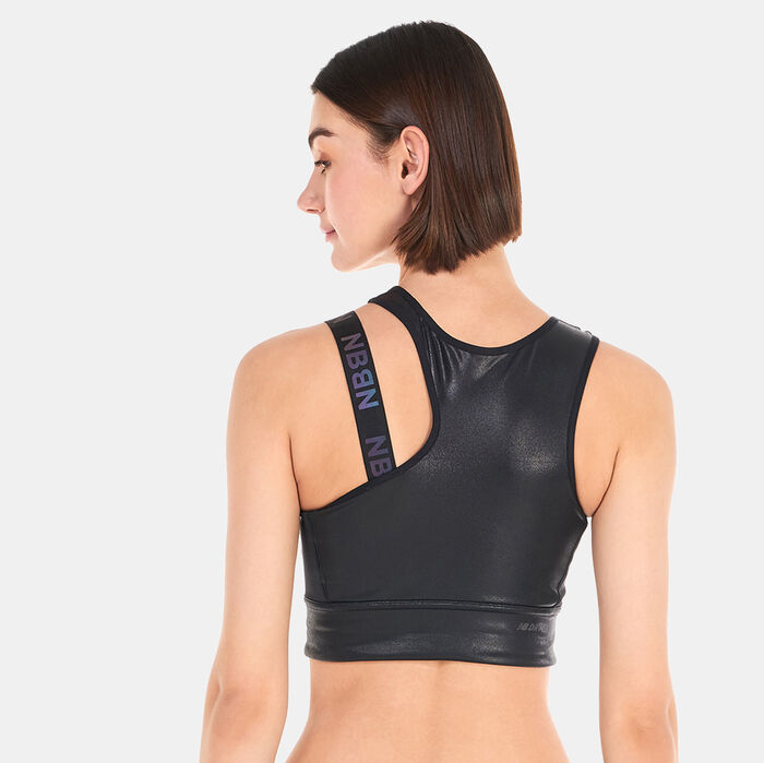 نيو بالانس صدرية رياضية كيو سبيد شيب شيلد كروب للنساء أسود image number 1