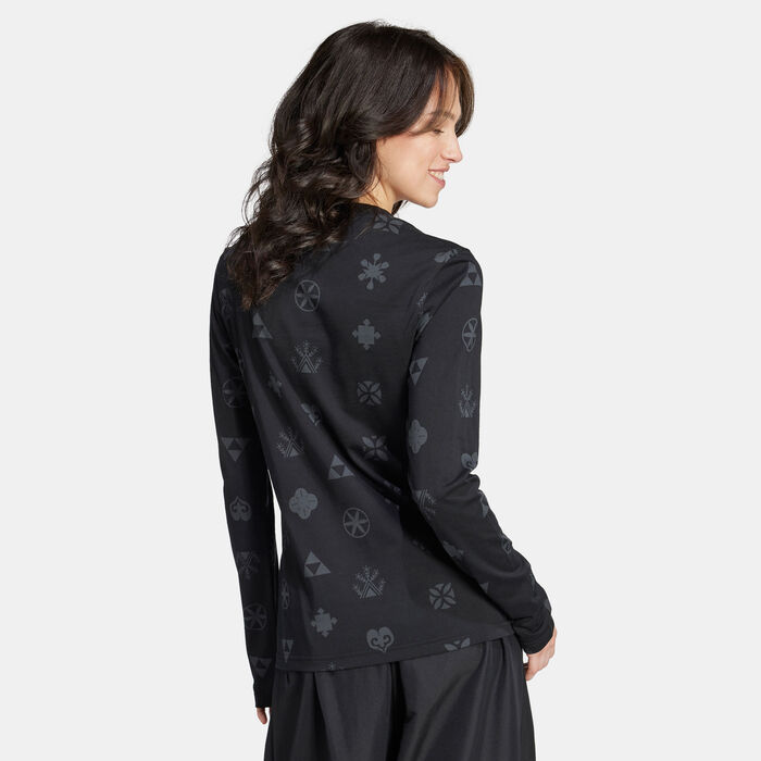 اديداس تيشيرت بلوم سكاي برينت للنساء أسود image number 1