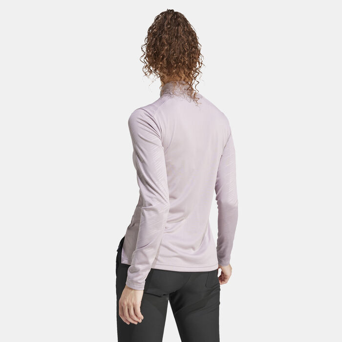 اديداس تيشيرت هايكينج تيريكس مالتي بنصف سحاب للنساء أصفر image number 1