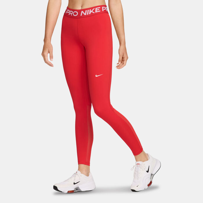 نايكي بنطال برو ميد-رايز مش -بانيلد للنساء أحمر image number 0