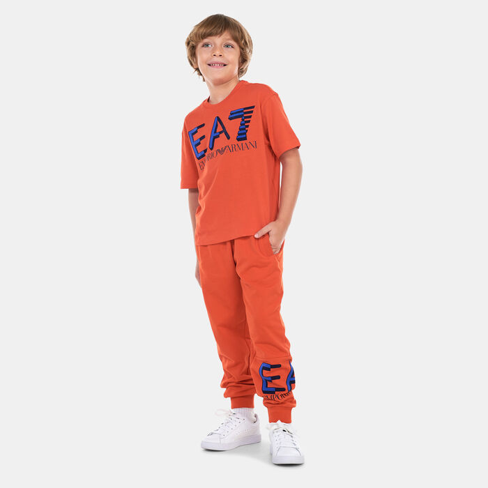 اي ايه 7 امبوريو ارماني بنطال لوجو تراك للاطفال برتقالي image number 2