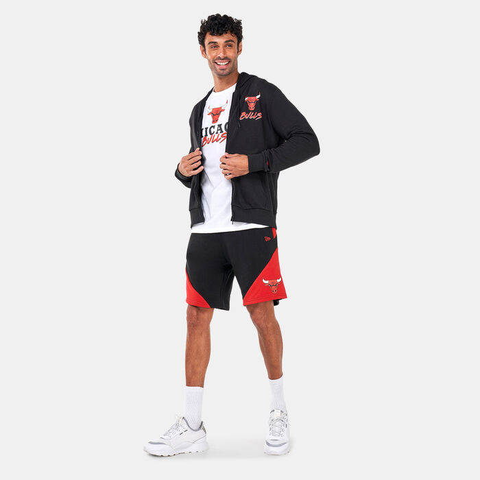 نيو ايرا هودي ان بي ايه شيكاغو بولز سكريبت بسحاب كامل للرجال أسود image number 2