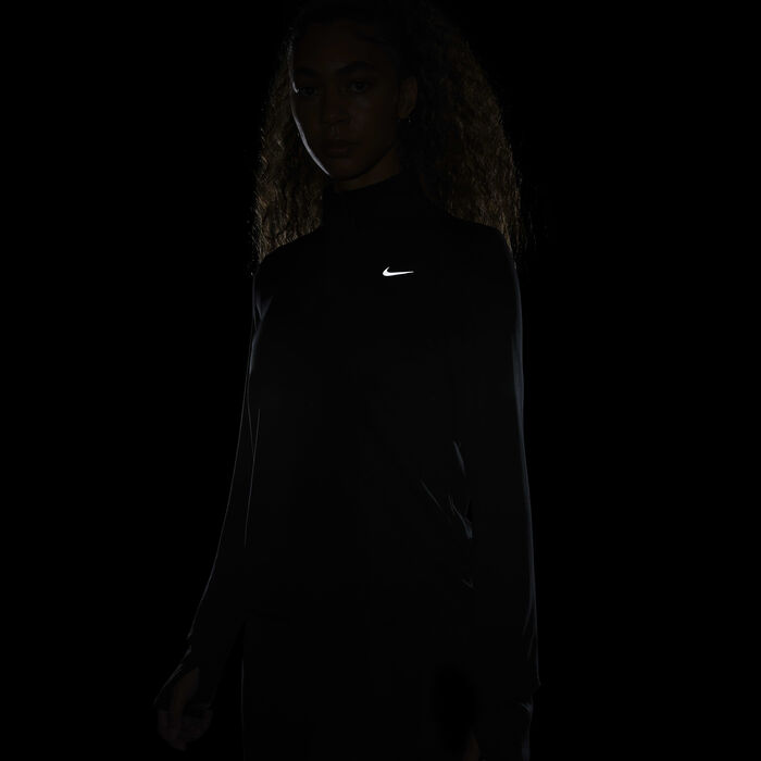 نايكي دراي-فت سويفت UV تيشيرت الجري بربع سحاب للنساء أسود image number 6