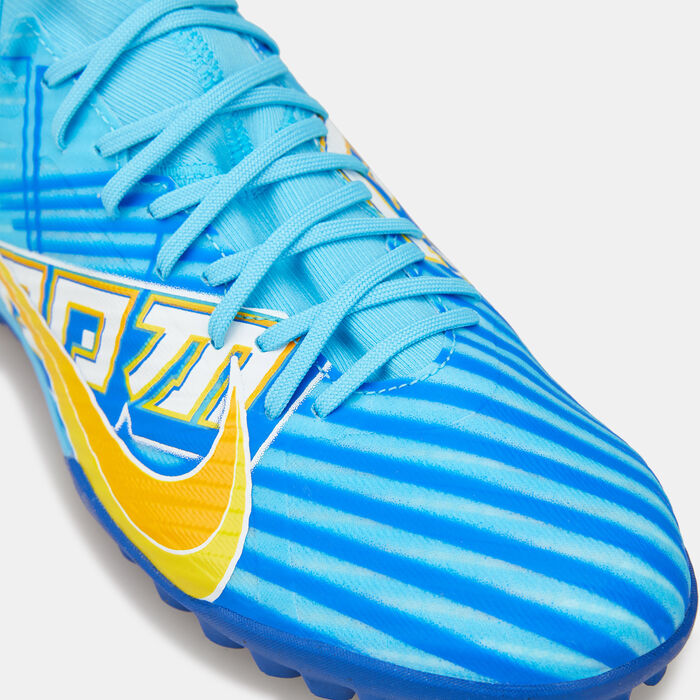 نايكي حذاء ميركوريال زووم سوبرفلاي 9 أكاديمي KM لملاعب العشب الصناعي للرجال أزرق image number 4