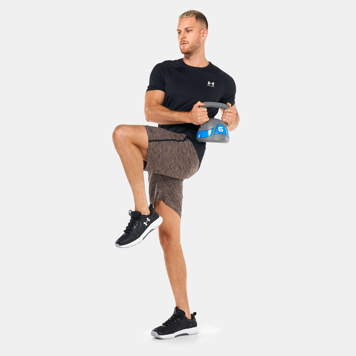 اندر ارمر تيشيرت هيت جير ارمر فيتد للرجال أسود image number 2