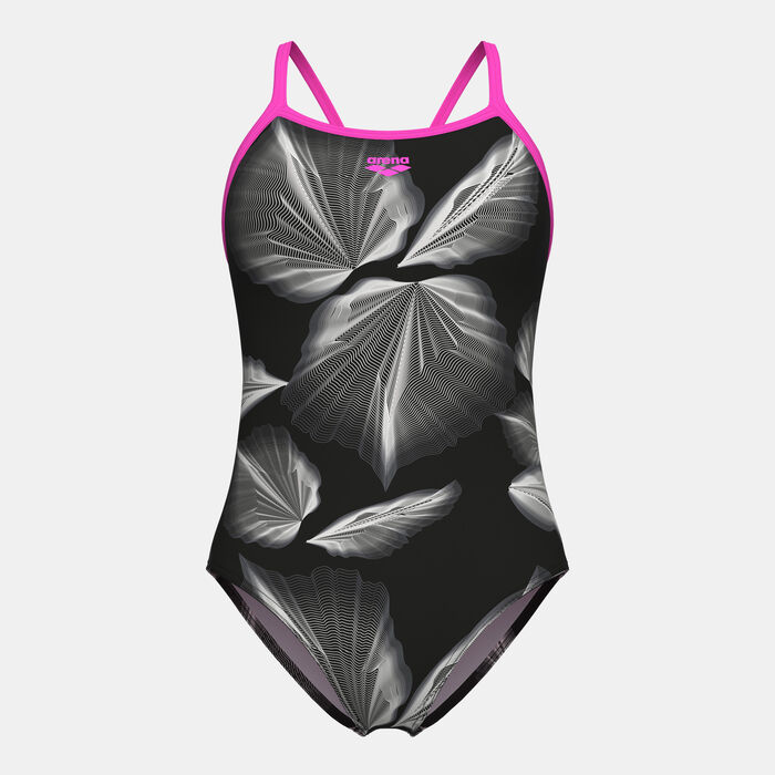 ارينا بدلة سباحة برينتد من قطعة واحدة للنساء أسود image number 0