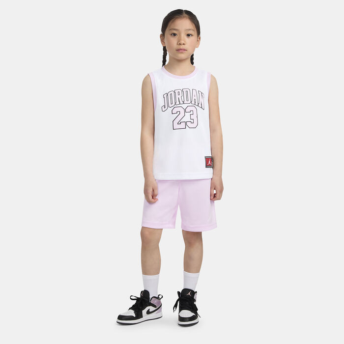 جوردن طقم 23 تيشيرت وشورت للأطفال وردي image number 0