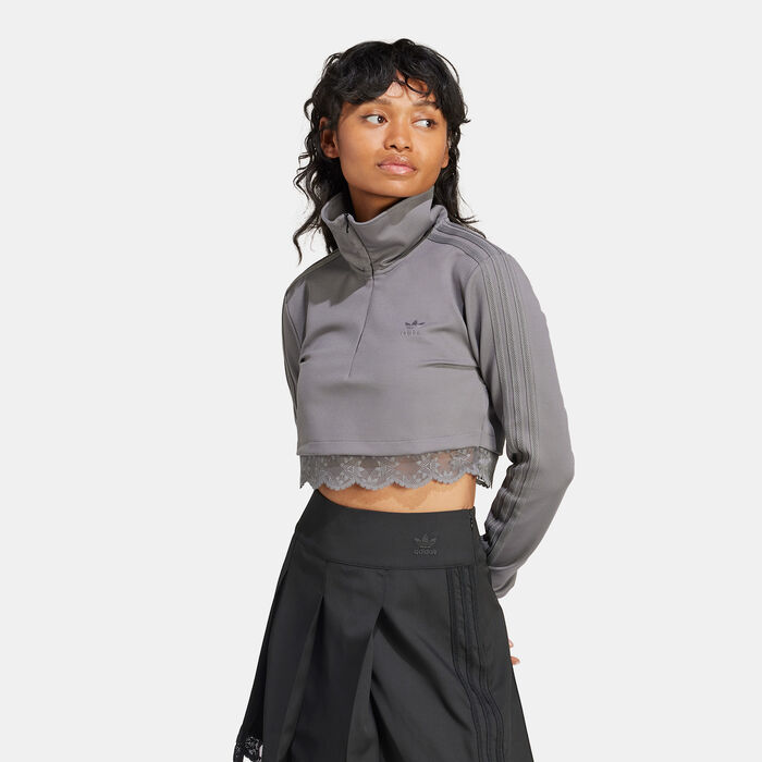 اديداس اورجينال جاكيت رياضي ليس 1/4-سحاب للنساء رمادي image number 0