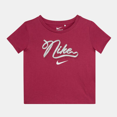 نايكي طقم تيشيرت وشورت إسينشالز أول أوفر برنت تيمبو للأطفال أحمر