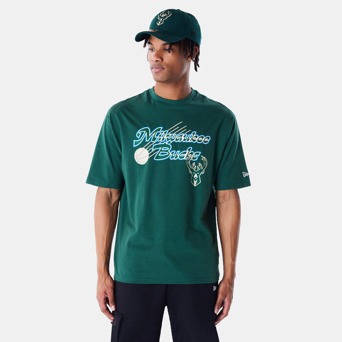 نيو ايرا تيشيرت ان-بي-ايه ميلواكي باكس سكريبت للرجال أخضر image number 0
